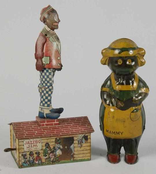 Appraisal: Lot of Tin Litho African American Wind-Up Toys Description American