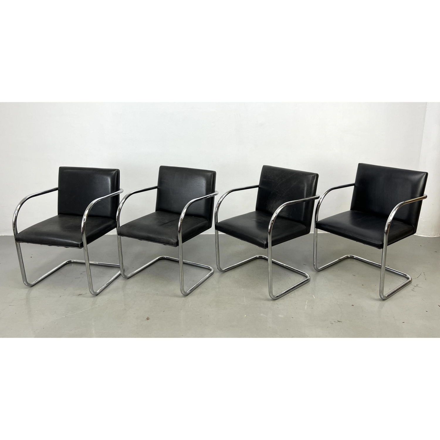 Appraisal: Set GORDON INTERNATIONAL Dining Chairs Chrome Tube Frames with Cantilever