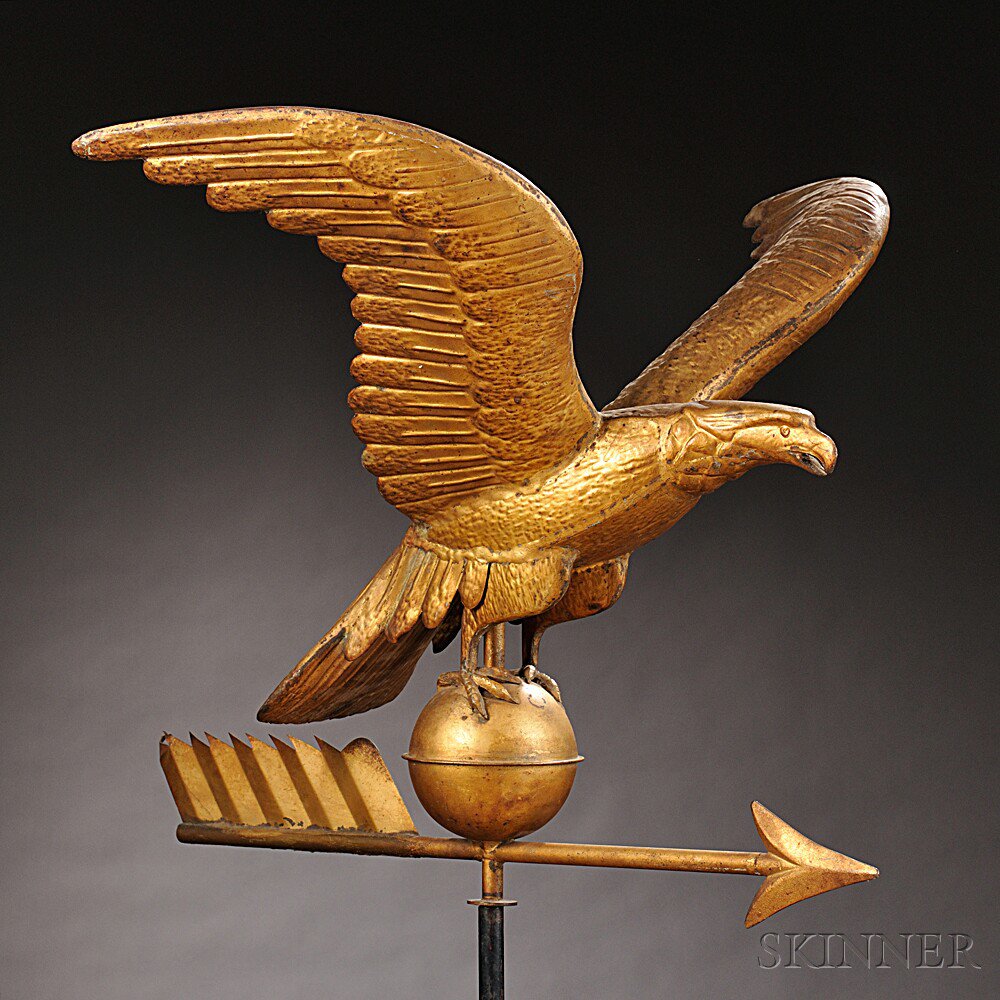 Appraisal: Molded Copper Spreadwing Eagle Weathervane America late th century the