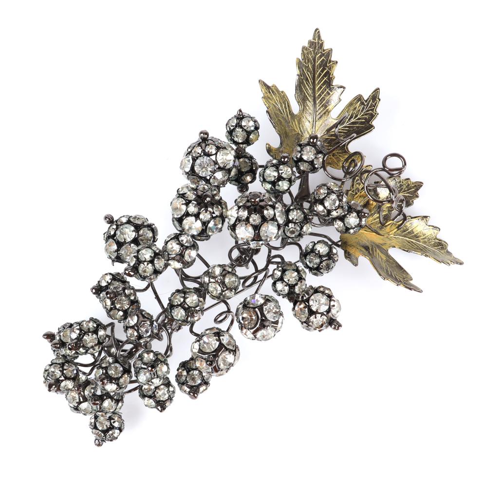 Appraisal: LAWRENCE VRBA HUGE GUNMETAL LAYERED GRAPE BERRY CLUSTER BROOCH WITH