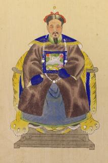 Appraisal: Portraits of Seated Chinese Nobility Mixed media on paper Overall