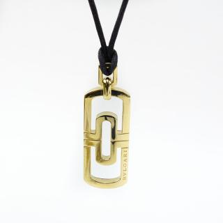 Appraisal: Vintage Bulgari Karat Yellow Gold Parentisi Pendant Necklace on Black