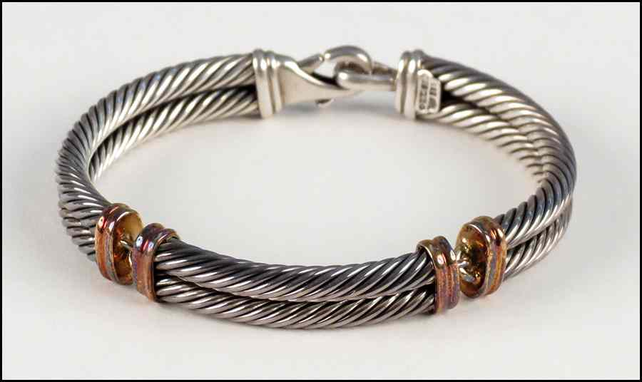 Appraisal: DAVID YURMAN KARAT YELLOW GOLD AND STERLING SILVER BRACELET Condition