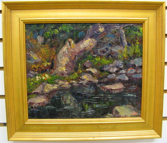 Appraisal: JOHN DOMINIQUE OIL ON PANEL Oregon California - Mission Creek