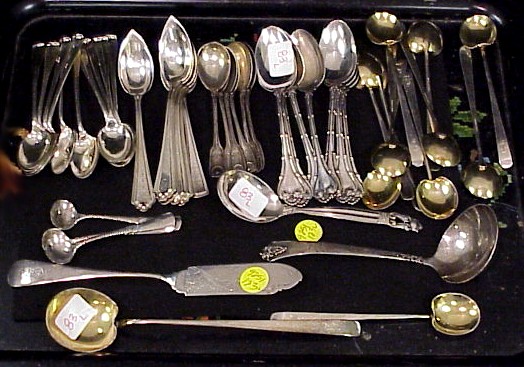 Appraisal: George Jensen sterling spoon Acorn pattern and other flatware including