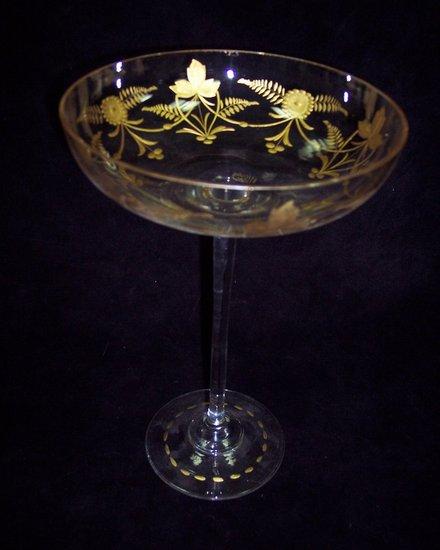 Appraisal: A fruit glass the bowl finely painted flowers and foliage