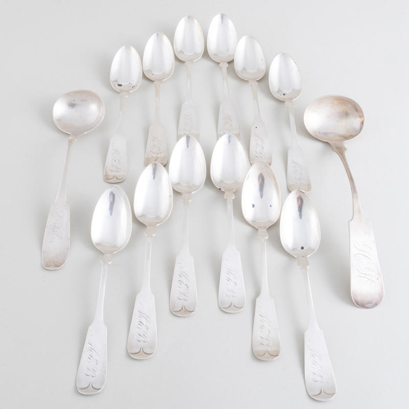 Appraisal: Group of American Silver Spoons Comprising A E E Bailey