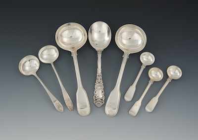 Appraisal: A Lot of George III Three English Sterling Mustard Spoons