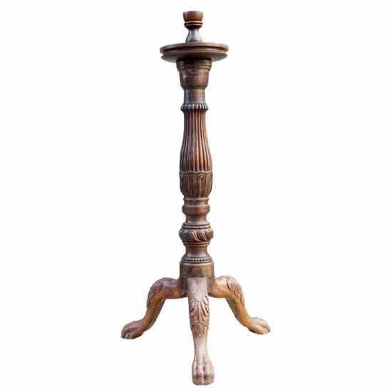 Appraisal: An Early Indo-Portuguese Baroque Teak Torchi re th century and