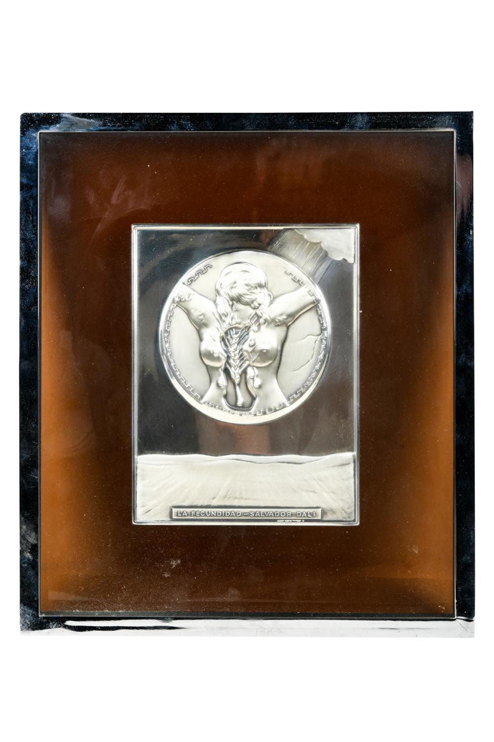 Appraisal: SALVADOR DALI LA FECUNDIDAD silver relief plaque specimen N A