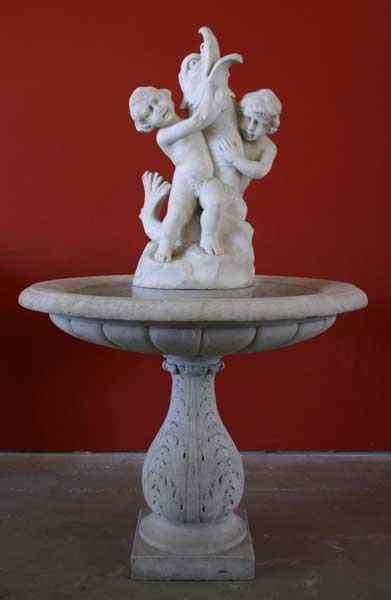 Appraisal: An Italian Neoclassical Marble Figural Garden Pedestal Fountain circa the