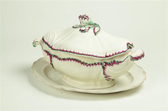 Appraisal: TUREEN AND PLATTER Late th-early th century Regensburg Germany creamware