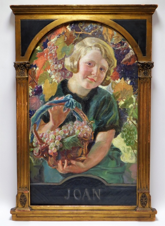 Appraisal: ERNEST KLEMPNER GIRL WITH GRAPES PORTRAIT PAINTING Illinois Austria England