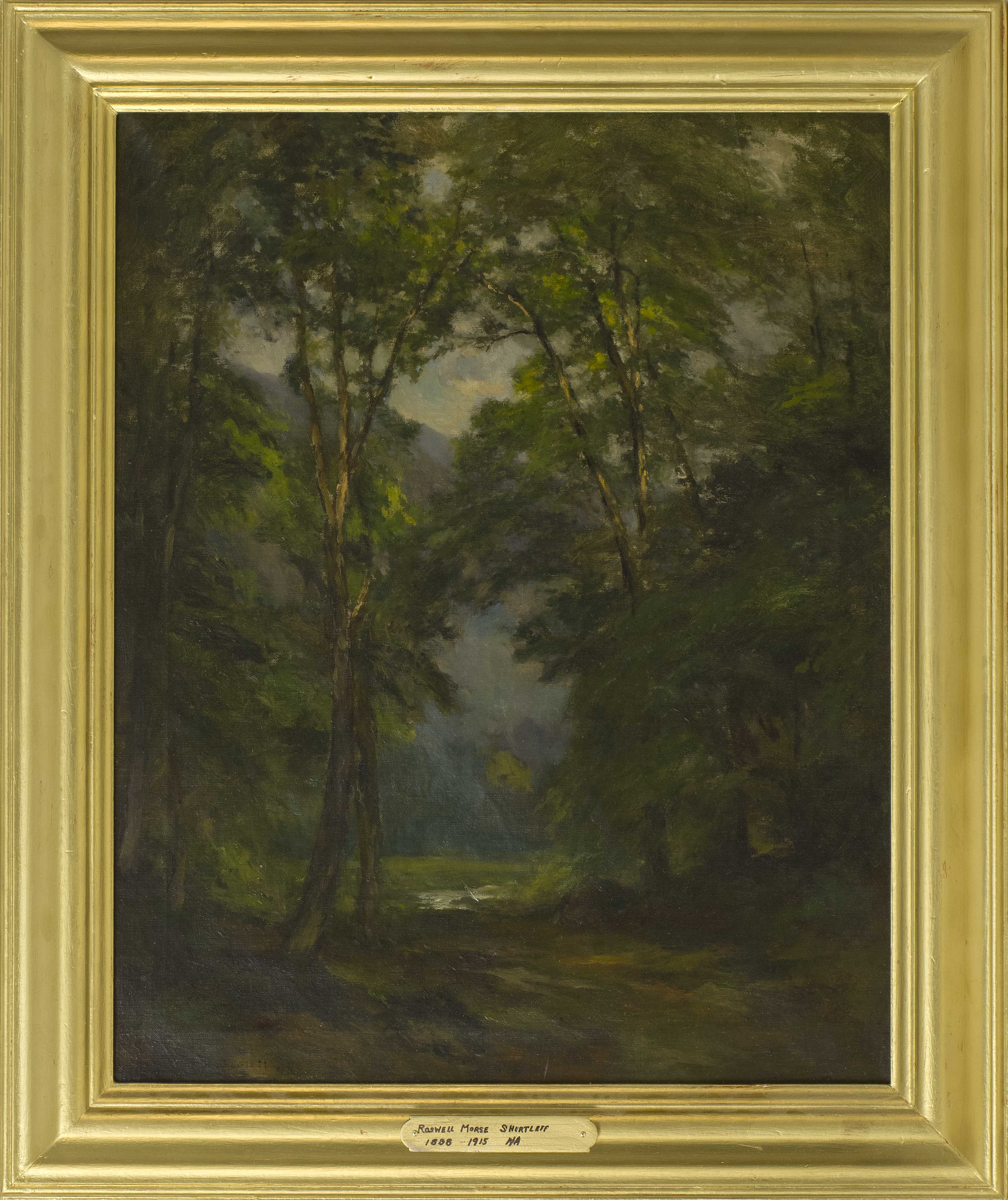 Appraisal: ROSWELL MORSE SHURTLEFFNew Hampshire - Forest stream with a mountain