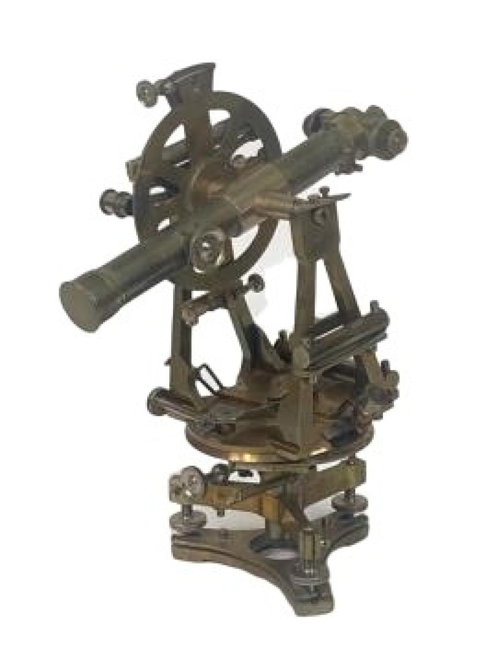 Appraisal: ENGLISH TROUGHTON SIMMS LONDON BRASS TRANSIT THEODOLITE SURVEYING TELESCOPE CA