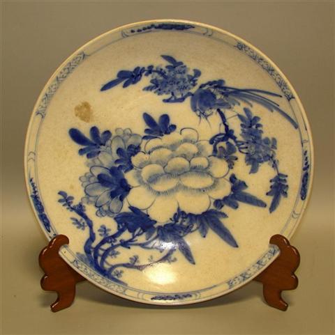 Appraisal: JAPANESE CERAMIC BLUE AND WHITE CHARGER Late Meiji period th