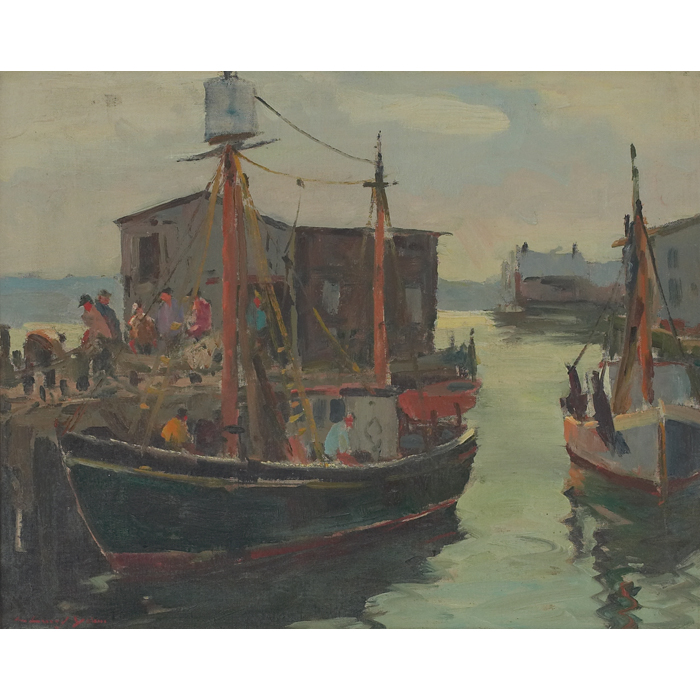 Appraisal: Claude Curry Bohm American - ''Harbor '' c oil on