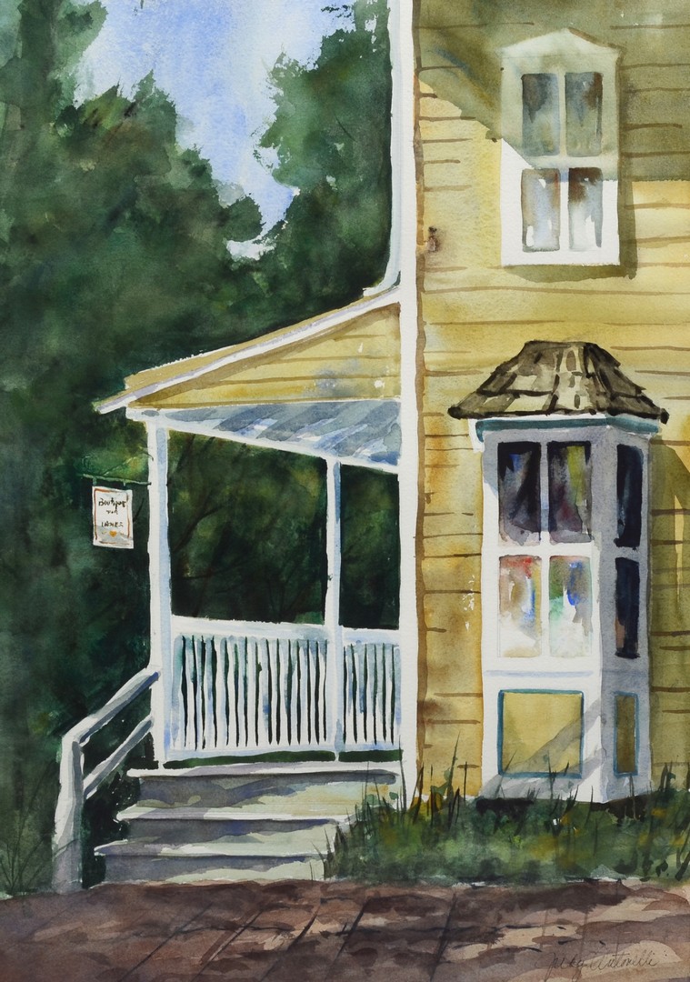 Appraisal: Judy Antonelli American Active PA th Century watercolor Front Porch