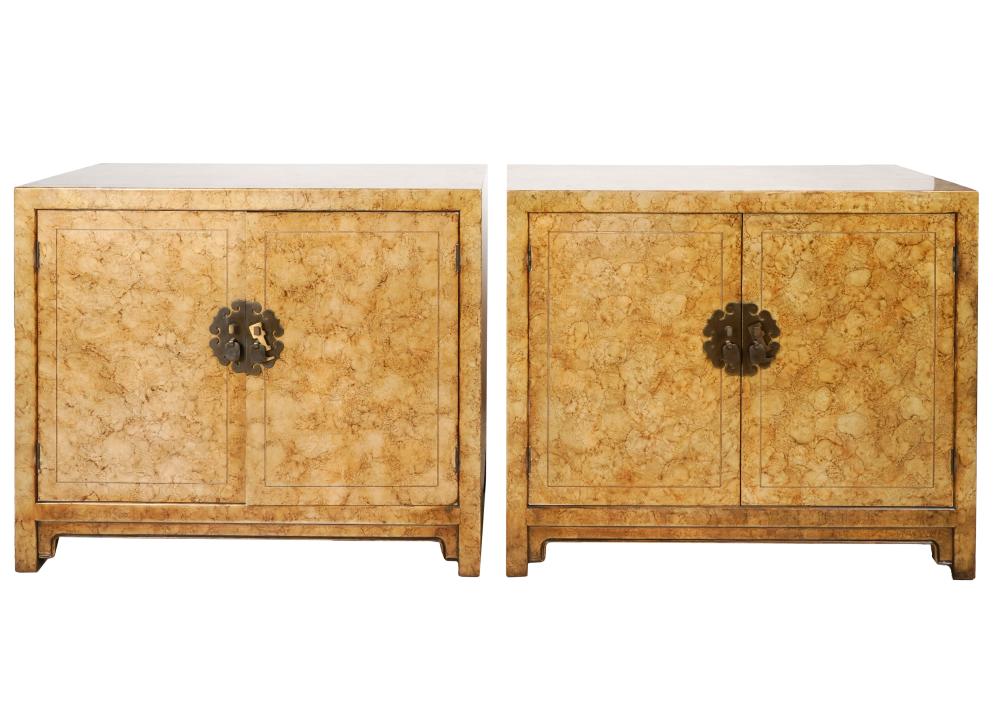 Appraisal: PAIR OF HENREDON OIL DROP ASIAN-STYLE CABINETSsigned each with a