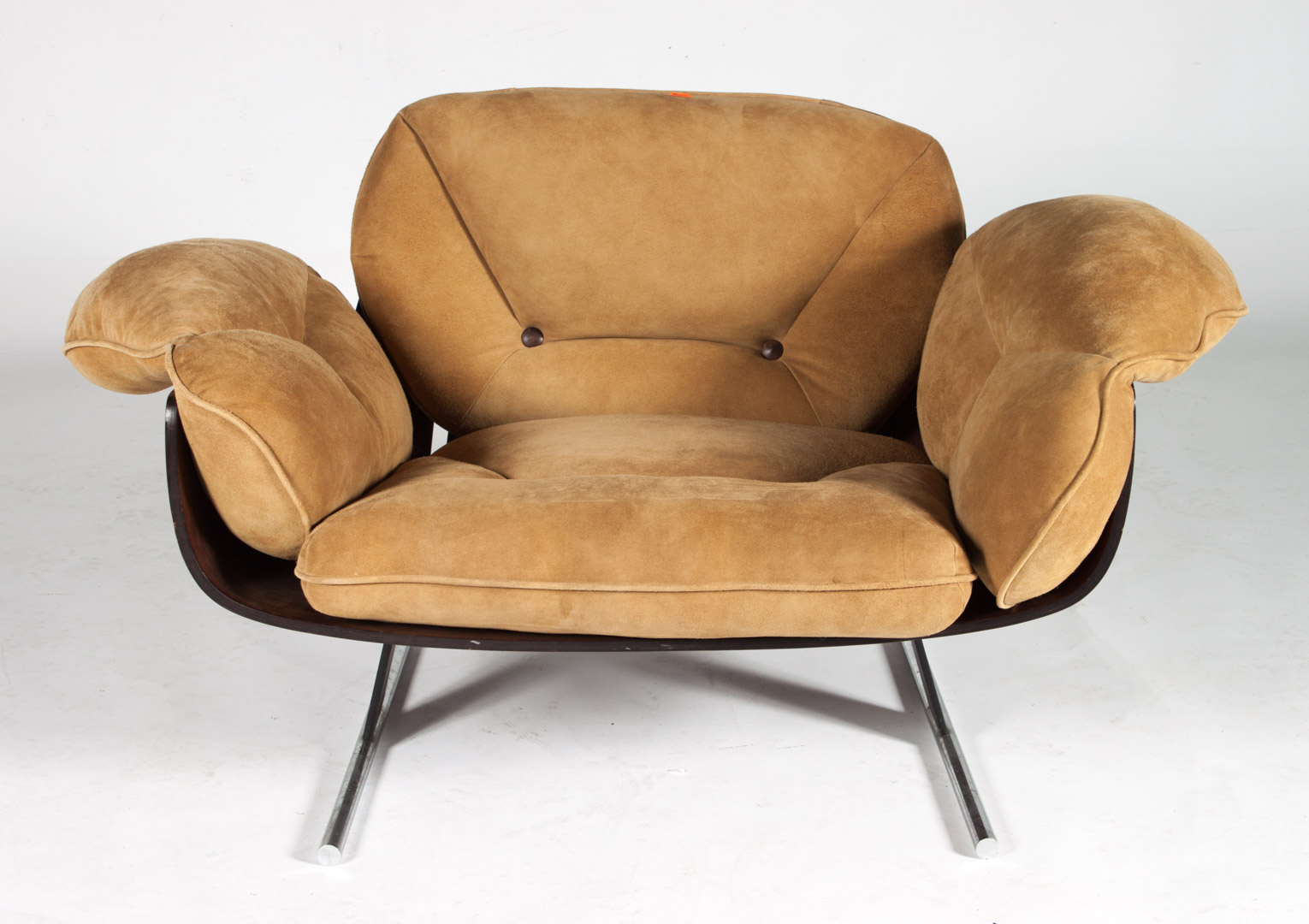 Appraisal: Mid-century Modern molded plywood lounge chair circa vertical splatted back