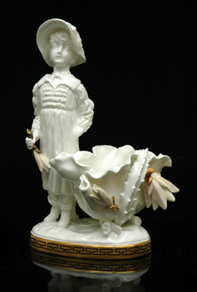 Appraisal: A MOORE BROTHERS FIGURAL PORCELAIN COMPORT Circa Modelled as a