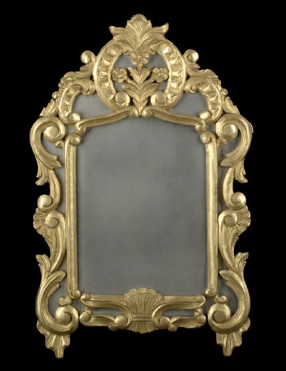 Appraisal: Southern French Carved Giltwood Looking Glass first quarter th century