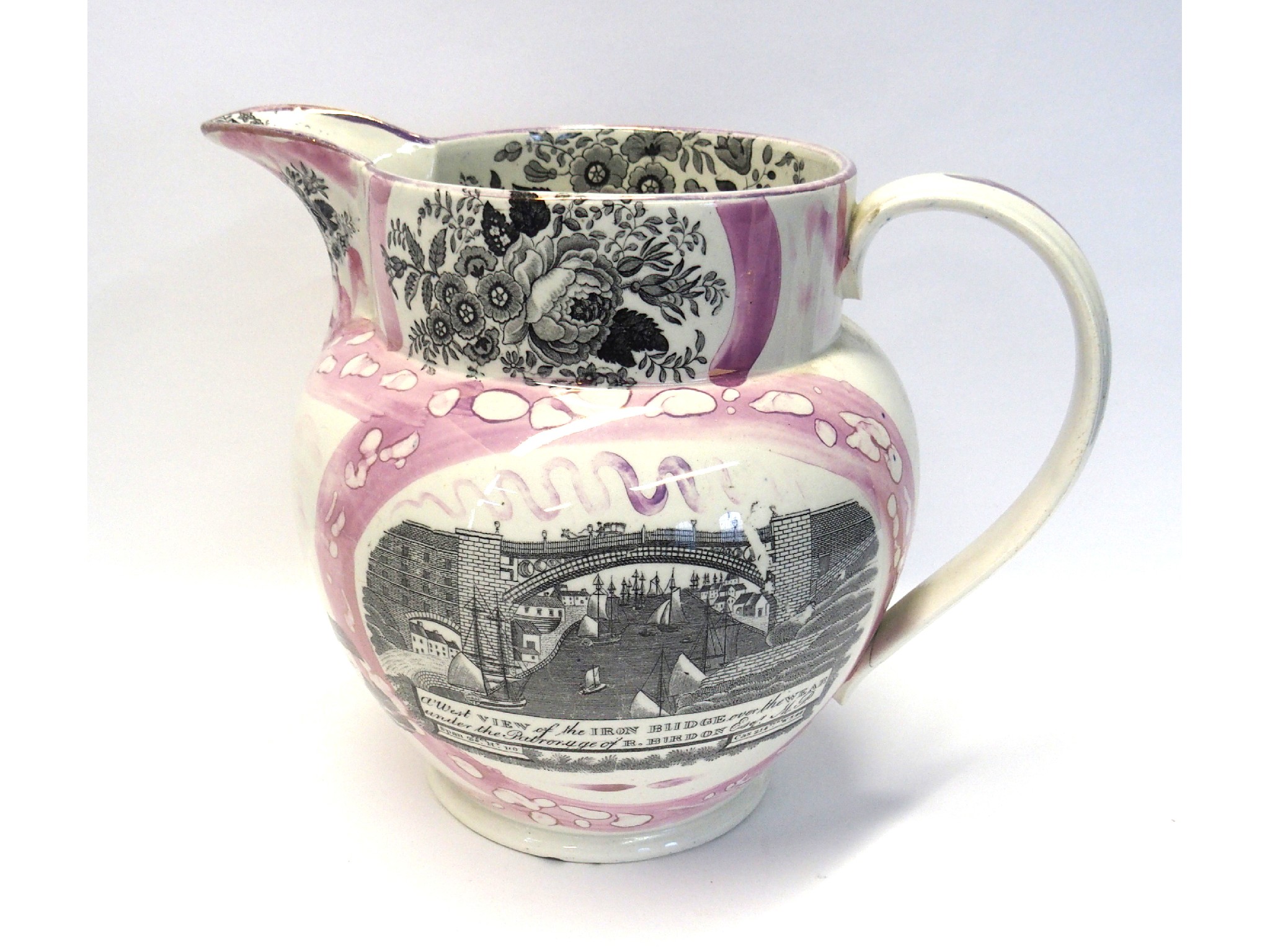 Appraisal: Sunderland lustre jug depicting the Iron Bridge over the River