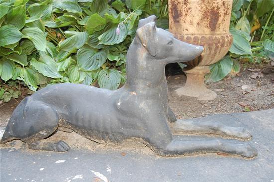 Appraisal: PAIR CAST IRON GREY HOUNDS In a recumbent position