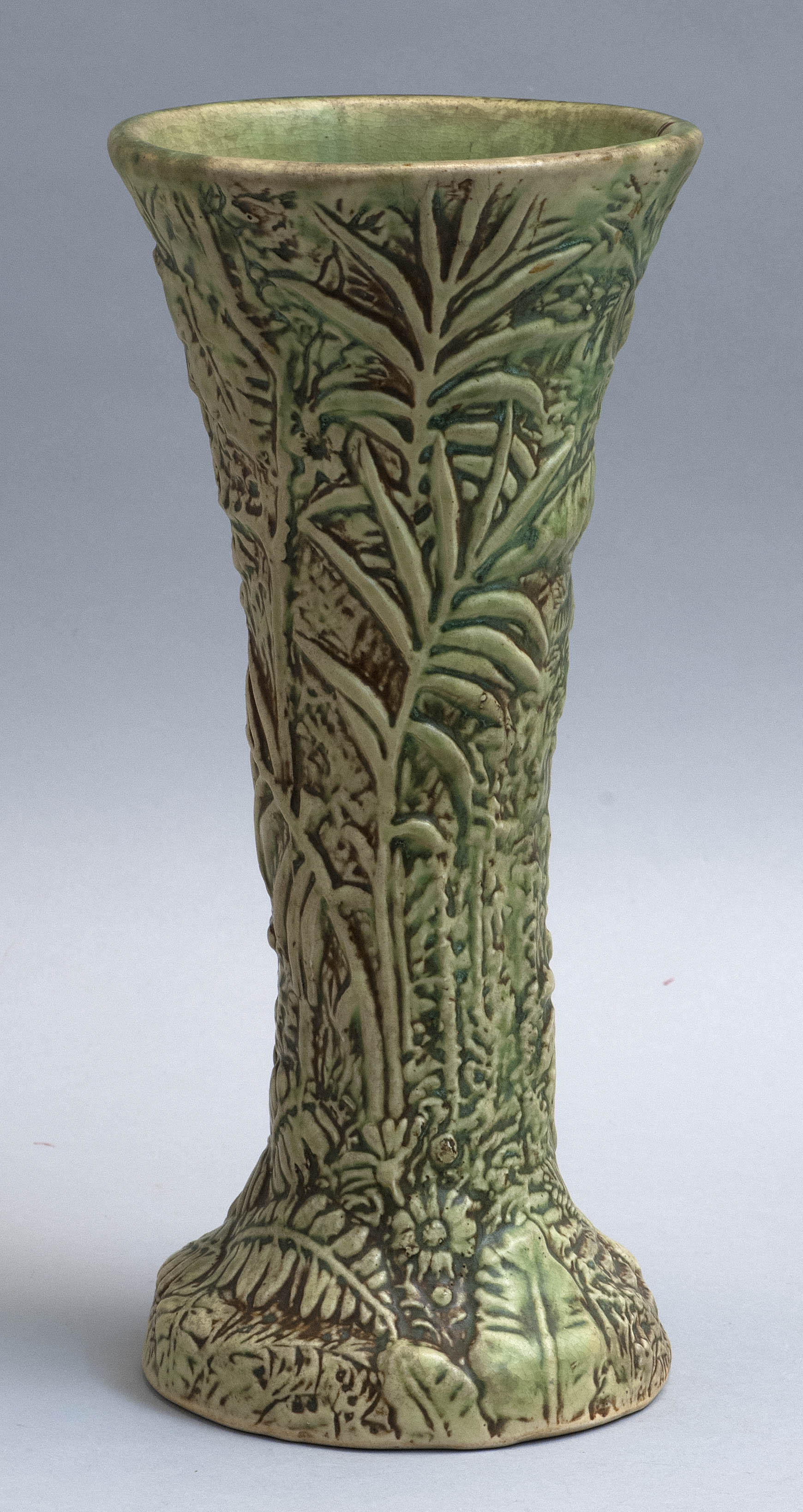 Appraisal: WELLER ART POTTERY VASE Mid- th CenturyIn trumpet form with