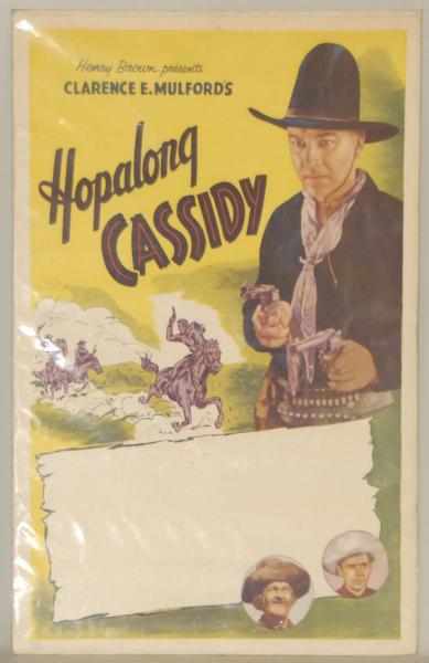 Appraisal: Vintage Hopalong Cassidy One-Sheet Movie Poster Includes space to add