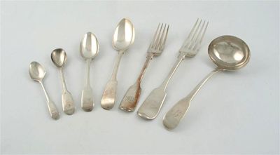 Appraisal: Fiddle pattern a set of six Victorian dessert forks and