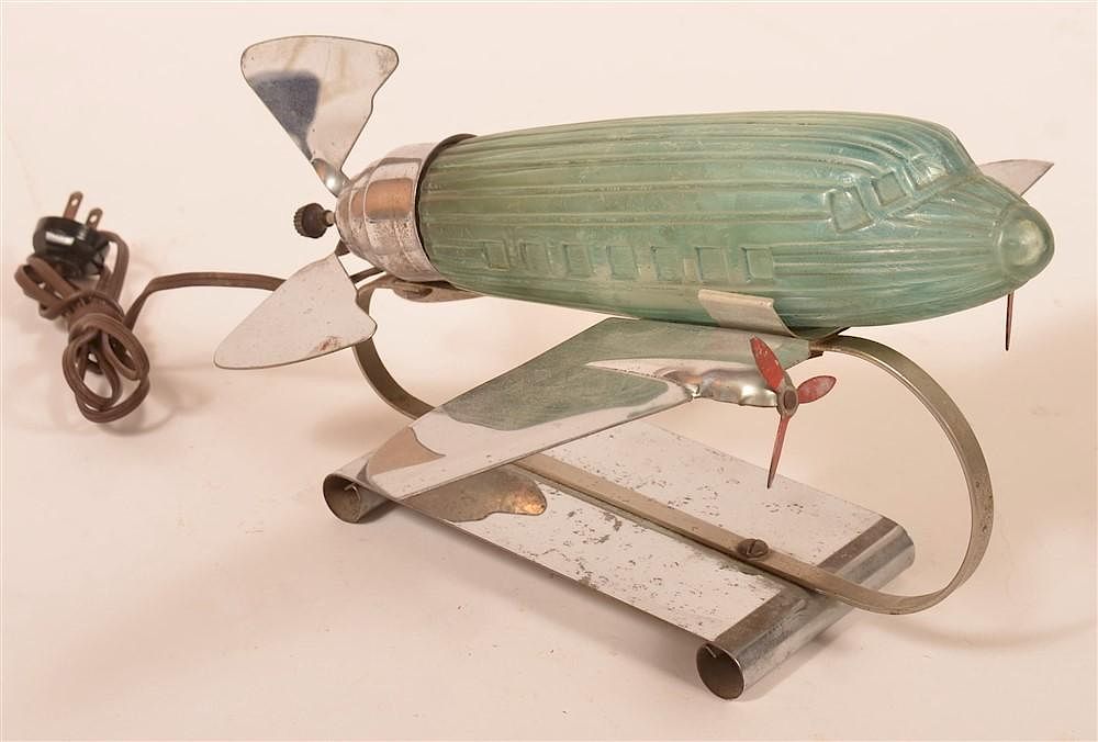 Appraisal: Art Deco Style Airplane Desk Light Art Deco Style Airplane