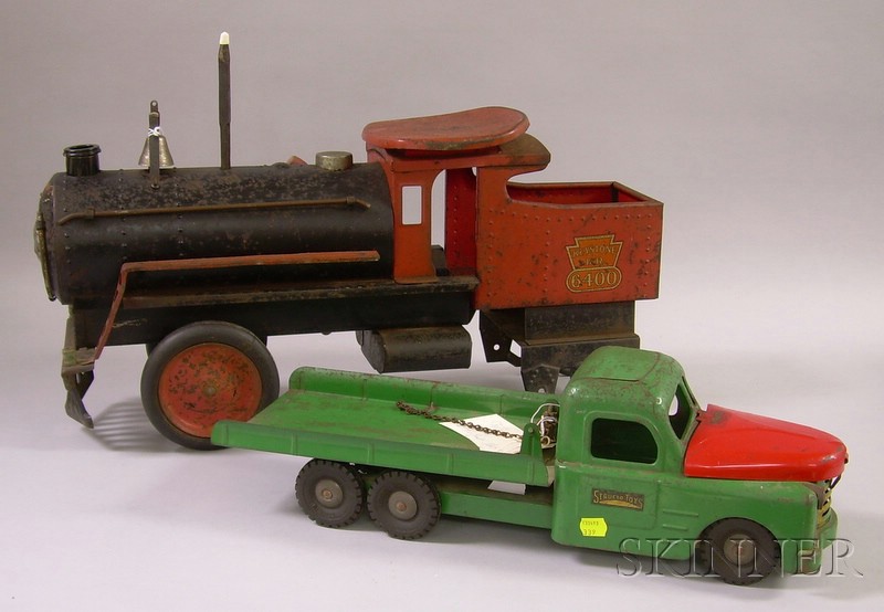 Appraisal: Keystone Riding Locomotive and Structo Truck 's style green and