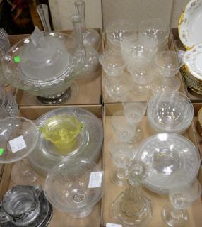 Appraisal: Four box lots of etched crystal and glass fruit bowls