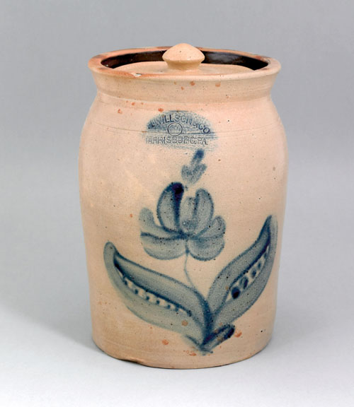 Appraisal: Stoneware lidded crock th c impressed TH Willson Co Harrisburg