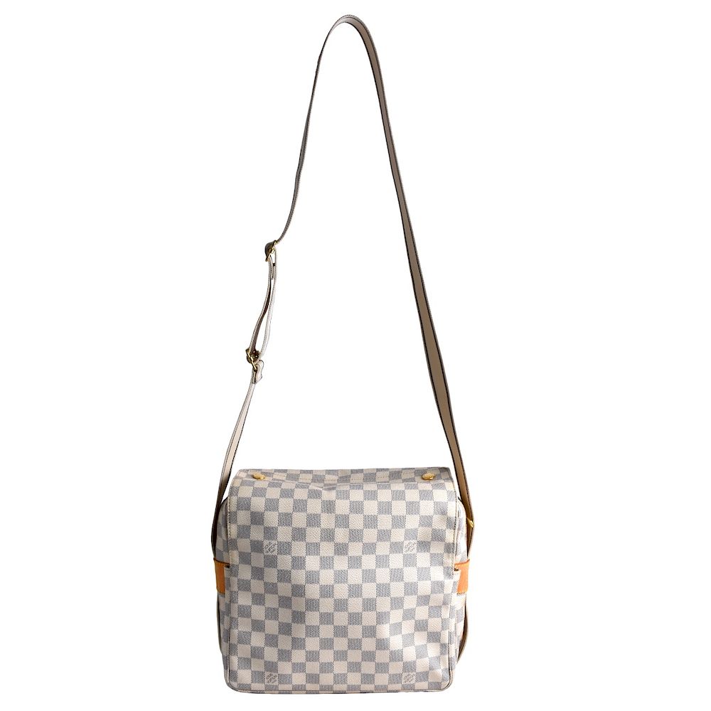 Appraisal: Louis Vuitton Ivory Canvas Damier Azur Naviglio Louis Vuitton Ivory