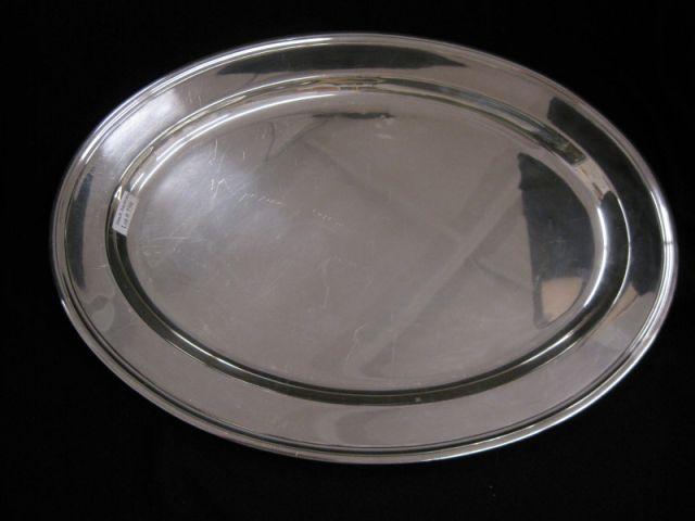 Appraisal: Tiffany Sterling Silver Oval Platter x with wooden insert excellent