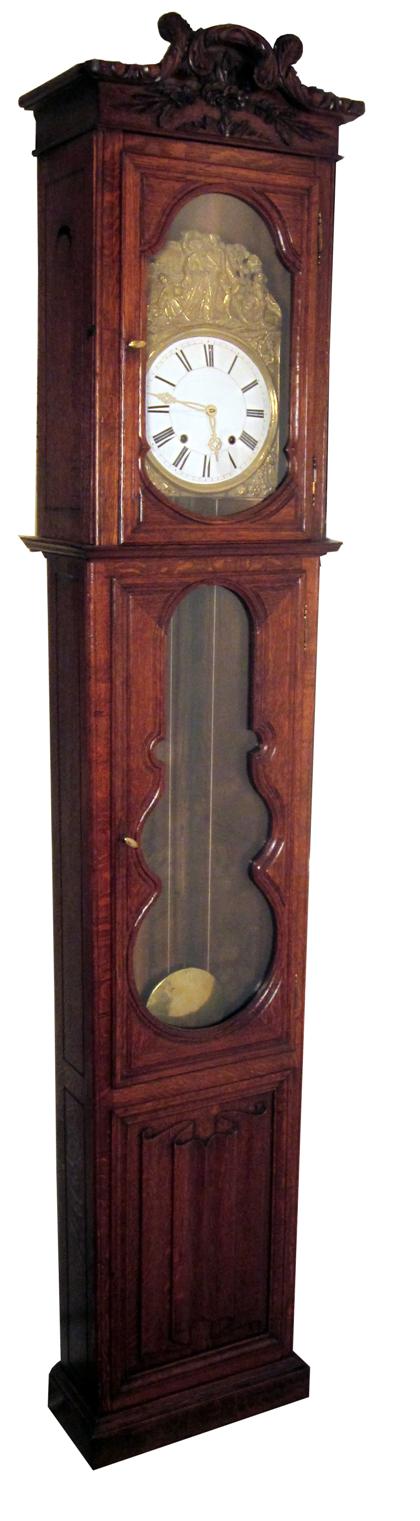 Appraisal: French provincial oak tall case clock th century