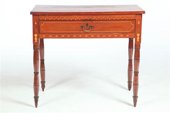 Appraisal: INLAID SIDE TABLE American st half- th century walnut cherry