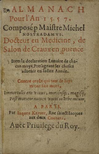 Appraisal: ONLY KNOWN COPY Almanach pour l'An Title in red and