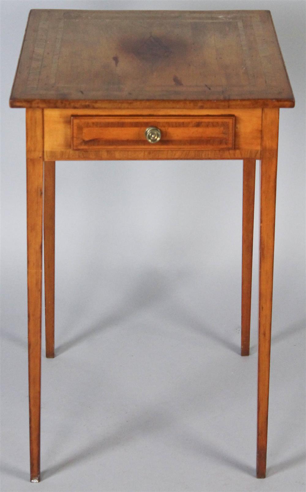 Appraisal: FEDERAL INLAID CHERRYWOOD SINGLE-DRAWER SIDE TABLE NEW ENGLAND FROM THE