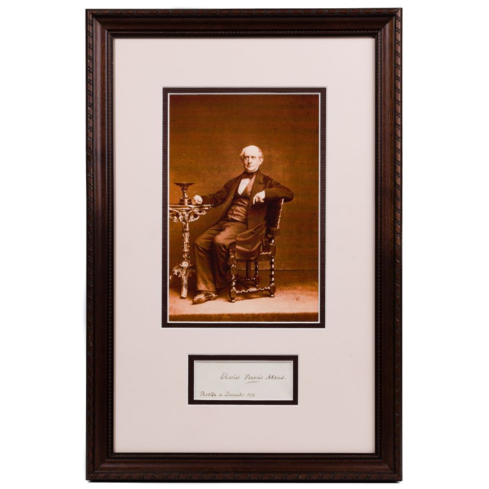 Appraisal: CHARLES FRANCIS ADAMS III AUTOGRAPH PSAHaving a printed photograph over