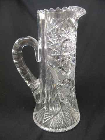 Appraisal: Cut Glass Tankard fancy feathered star starburst cross-hatching brilliant period