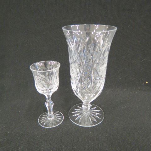 Appraisal: pcs Cut Crystal Stemware iced beverage glasses and cordials pinwheel