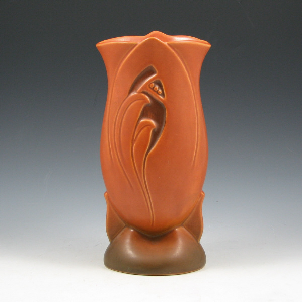 Appraisal: Roseville Silhouette vase in burnt orange Marked Roseville USA -