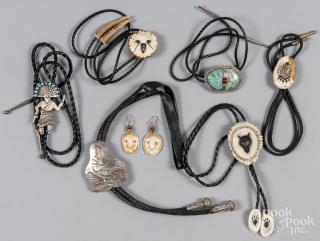 Appraisal: Group of Native American bolo ties to include a C