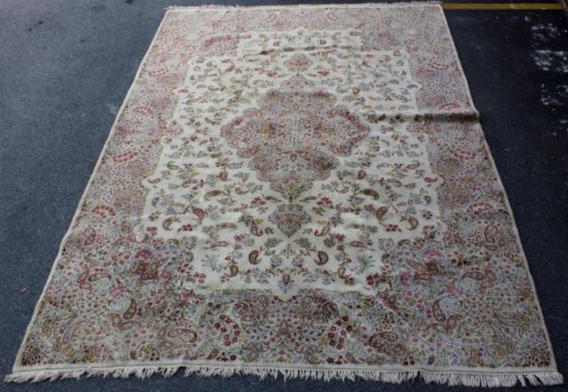 Appraisal: Vintage Kirman Roomsize Handmade Carpet From a Scarsdale NY estate