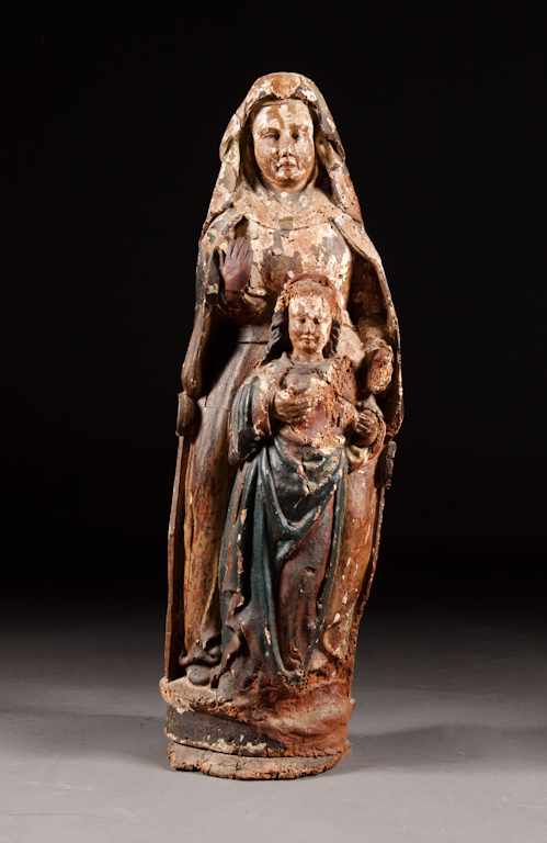 Appraisal: Northern European carved and polychromed lime wood figure of St