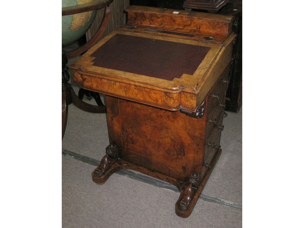 Appraisal: Victorian walnut davenport