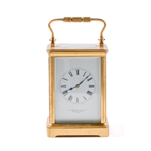 Appraisal: A French brass carriage clock H W Bedford and Compy